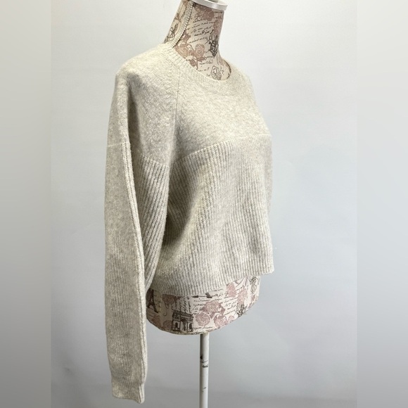 TOPSHOP Cream mixed stitch balloon sleeve crop sweater size S - Picture 8 of 14